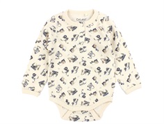 CeLaVi dark blue motorprint woolen bodysuit